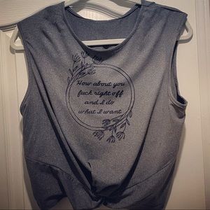 F*ck off sleeveless cropped shirt